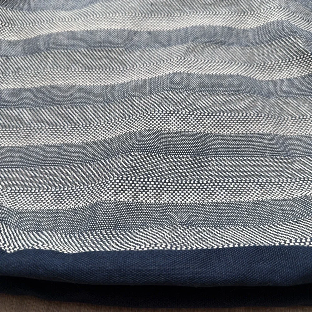 Retro Metro by Thirty One Blue‎ Woven Stripe Crossbody Hobo Purse Bag